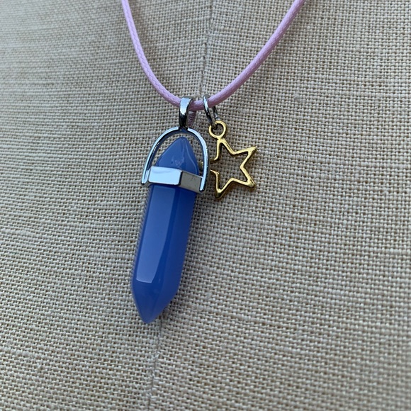 Handmade Resin Crystal Periwinkle Twinkle Little Star Amulet Necklace - Picture 2 of 10